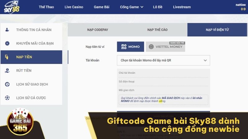 Giftcode Game bài Sky88 dành cho cộng đồng newbie