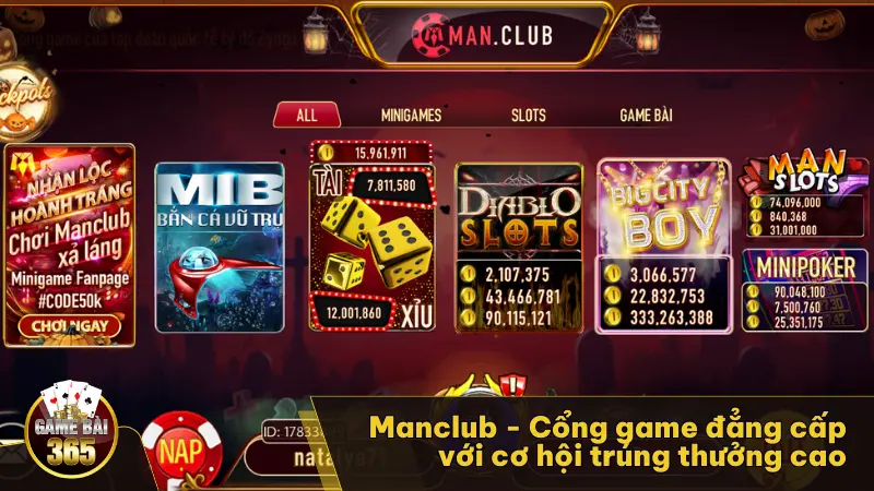 Manclub – Cổng game bài đổi thưởng hiện đại với cơ hội trúng thưởng lớn