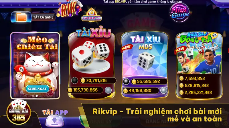 Rikvip – Điểm đến lý tưởng cho game bài đổi thưởng an toàn và đa dạng